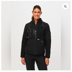 NWT Figs Women's Black On shift sherpa Jacket Xs